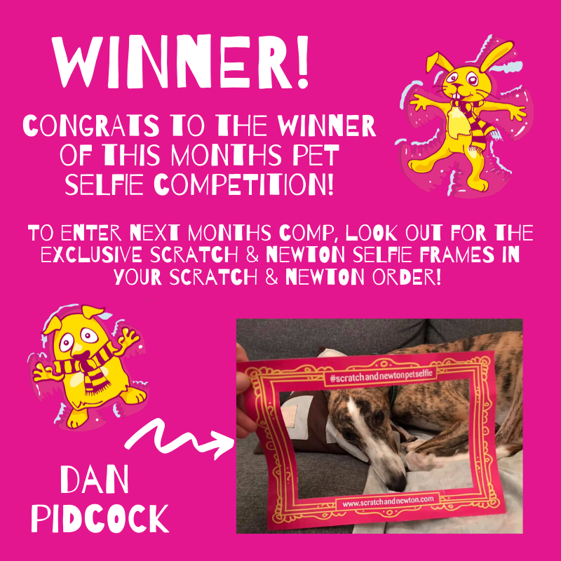 scratchnnewton's tweet photo. Congrats to Dan Pidcock! Send us your details for shipping and we will send out your goodies! #scratchandnewtonpetselfie 🐰 https://t.co/kNy230q9up