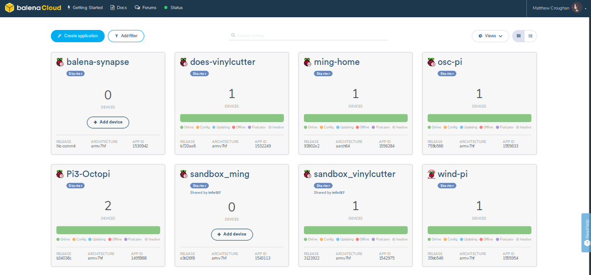 MatthewCroughan's tweet photo. An absolute miracle that between all of the 7 pi's I have running different things, they're all still online. Can ssh and tunnel from anywhere, push updates to them via changes to dockerfiles. And all of the backend is open source. #balenaos #openbalena #docker #RaspberryPi https://t.co/JeWeBtAqAT