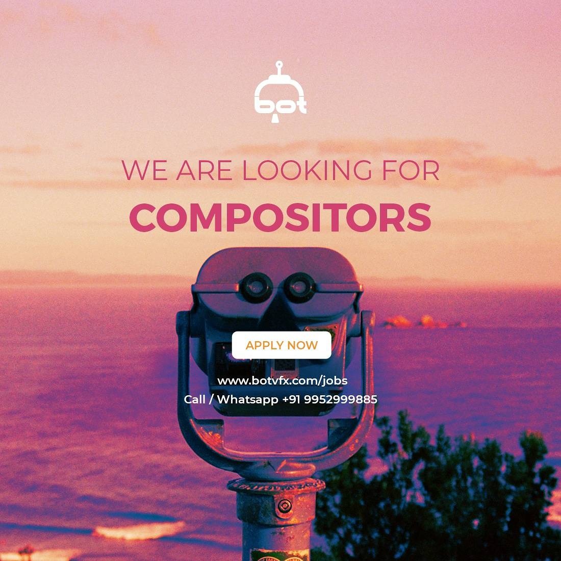 botvfx's tweet photo. At BOT your consistent growth in all areas is our priority. We are looking for Compositors that can be a part of the family! Apply now on https://t.co/DCAkEdv5Ar!
#BOT #BOTvfx #VFX #Recruitment #RotoArtists #composotiors #Supervisors #PrepArtists #More2LifeAtBOT https://t.co/fsIE0yIhYM