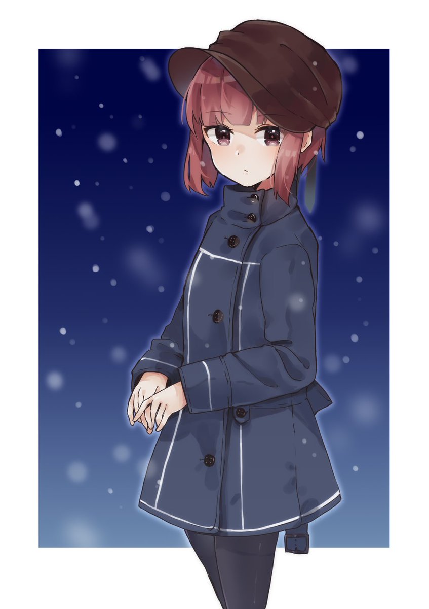 z3 max schultz (kancolle) 1girl solo short hair hat coat brown eyes pantyhose  illustration images