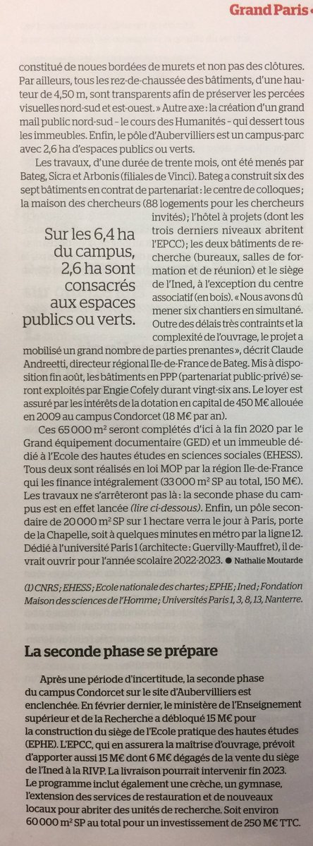 Le Campus Condorcet ds le Moniteur : rentrée 2022 Porte de La Chapelle #Paris18 pour l’Université Paris1 Panthéon Sorbonne. Work in progress.