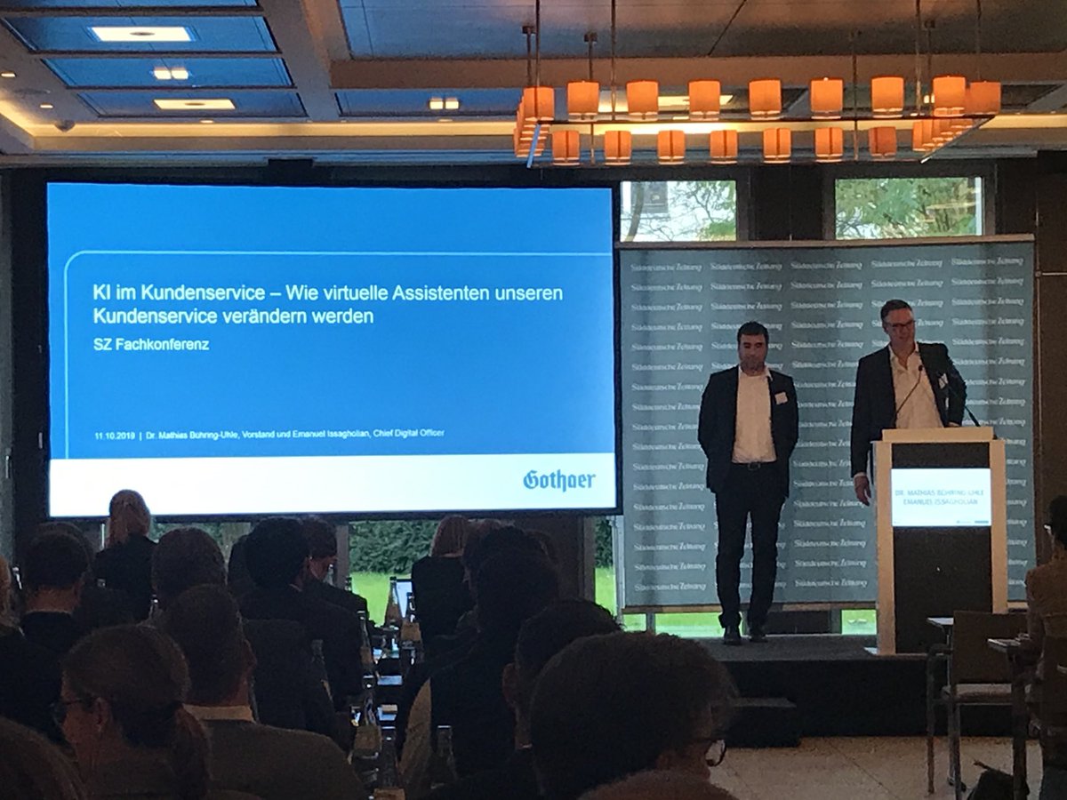 ClaudiaGarrels's tweet photo. KI bei der ⁦@Gothaer⁩ - spannender Beitrag von Mathias Bühring-Uhpe und Emanuel Issagholian #thedigitalinsurance https://t.co/yZbo4XjKq6