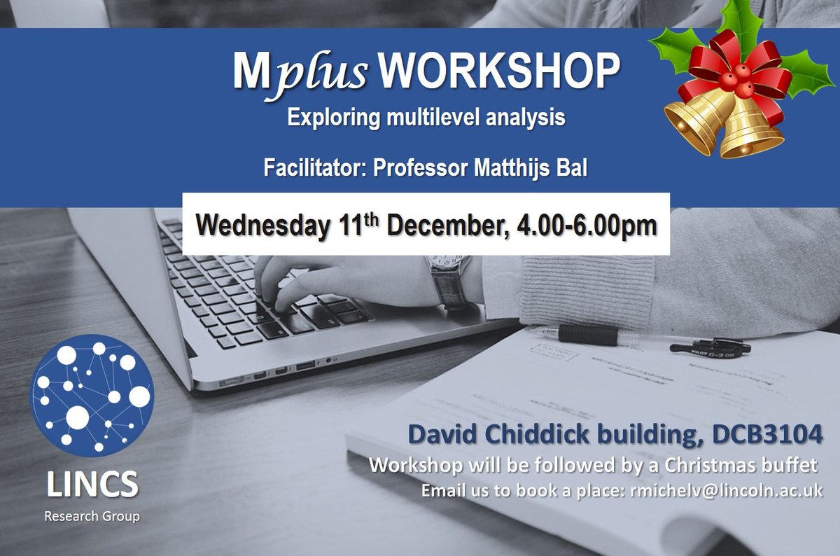 Our second Mplus workshop will take place next week 
@UoLBusiness and will be followed by a Christmas buffet to celebrate the end of another successful PGR research year. Come and join us!🎅