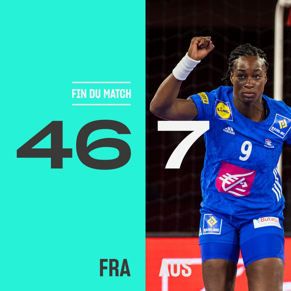 FRAHandball's tweet photo. #EdFF
➡ France 46 🇫🇷 ⚡ 🇦🇺 7 Australie
Des Bleues record s'imposent largement. Une victoire avec la manière qui permet d'engranger une confiance importante pour la suite ✊
#BleuetFier #Japan2019 #HandinHand https://t.co/A3kcQPbj0n