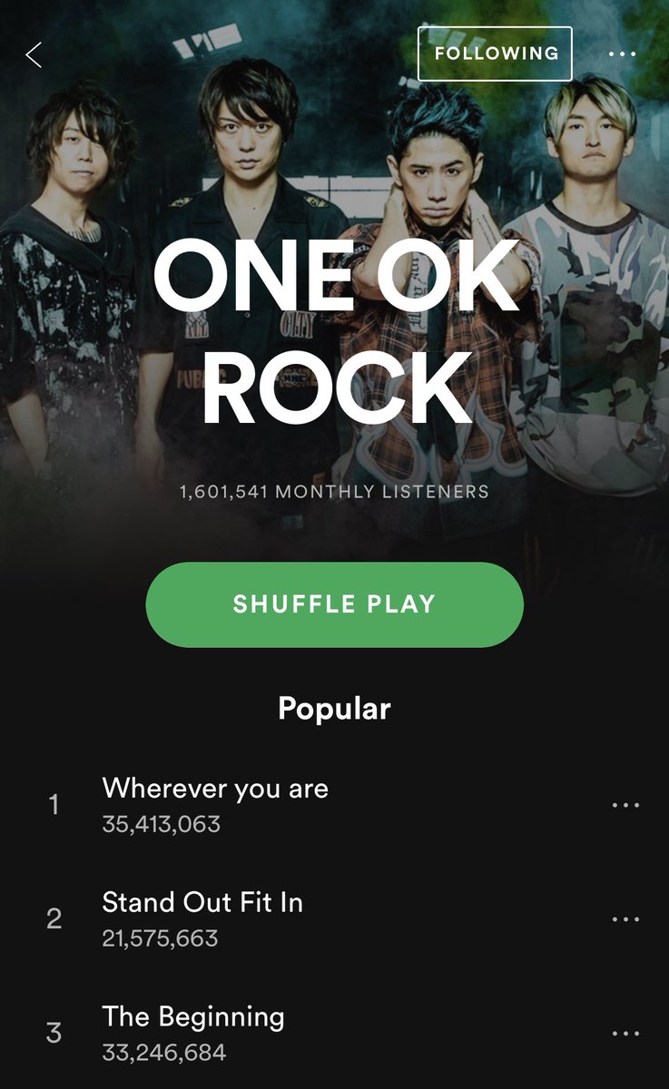 One Ok Rock Lyrics Repository Over 1 6m Monthly Listeners On Spotify T Co H2h1uqo4y0 Oneokrock Oor ワンオク