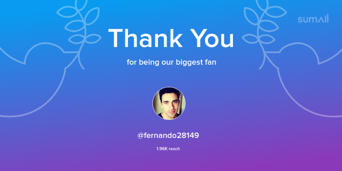 Our biggest fans this week: fernando28149. Thank you! via https://t.co/BW46EPLYwl https://t.co/kiucw