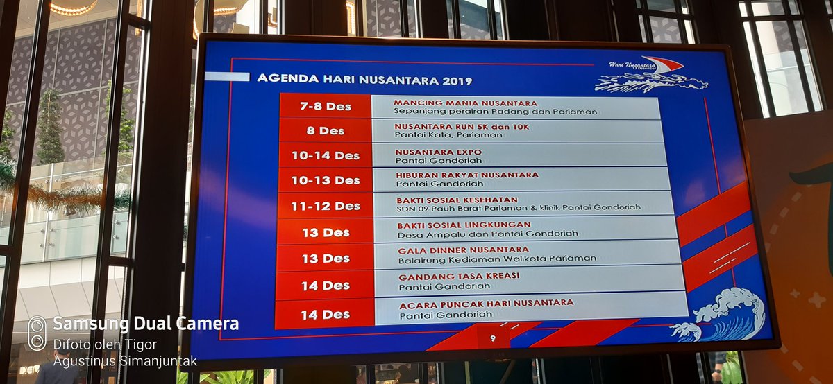 Acara puncak tahun ini adalah tgl. 14 Desember 2019 #HariNusantaraAyokePariaman