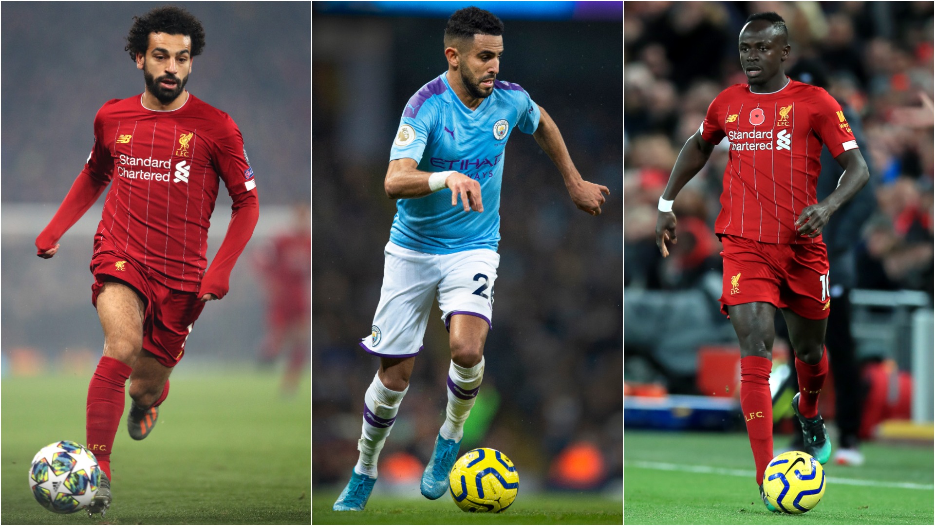 Mahrez, Sadio Mané e Mohamed Salah são indicados para Jogador