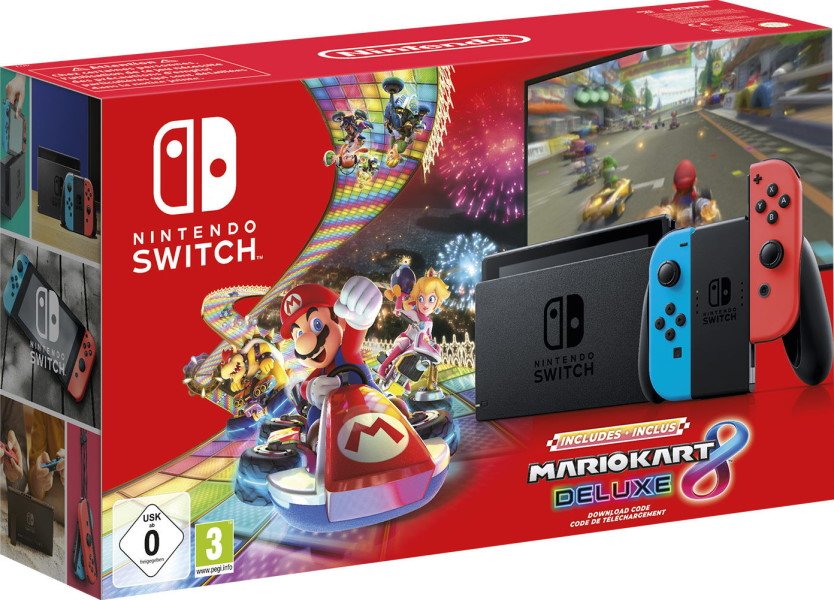 Das Foto zeigt die neue Verpackung vom neuen Nintendo Switch-Bundle für Europa.