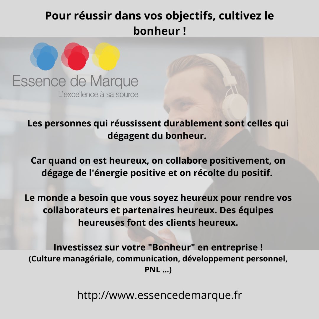 EssenceMarque's tweet photo. Pourquoi cultiver le #bonheurautravail. Cela passe par de la #formation et du #coaching. Et par accepter que tout n’est pas rose, mais on travaille sur le #mindset #essencedemarque https://t.co/h32VnibMkX