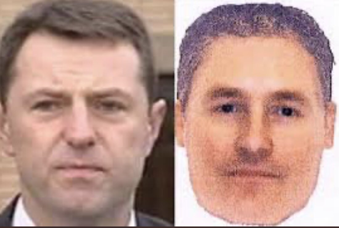 Babs108164110's tweet photo. That awkward moment you realise the e-fit looks like YOU, Gerry #mccann . No wonder YOU kept it hid for 5 years. #mccann #mccanns #mccanncase https://t.co/fb9fvLF7nd