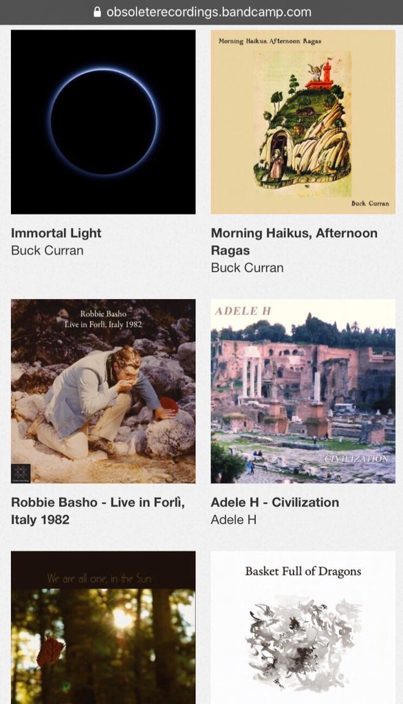 Holiday update: Now thru 25 Dec...All titles @ OR <a href="/Bandcamp/">bandcamp</a> are $5  <a href="/buckcurran/">Buck Curran</a> Lps, Adele H, Basho Live Forli, etc. obsoleterecordings.bandcamp.com
