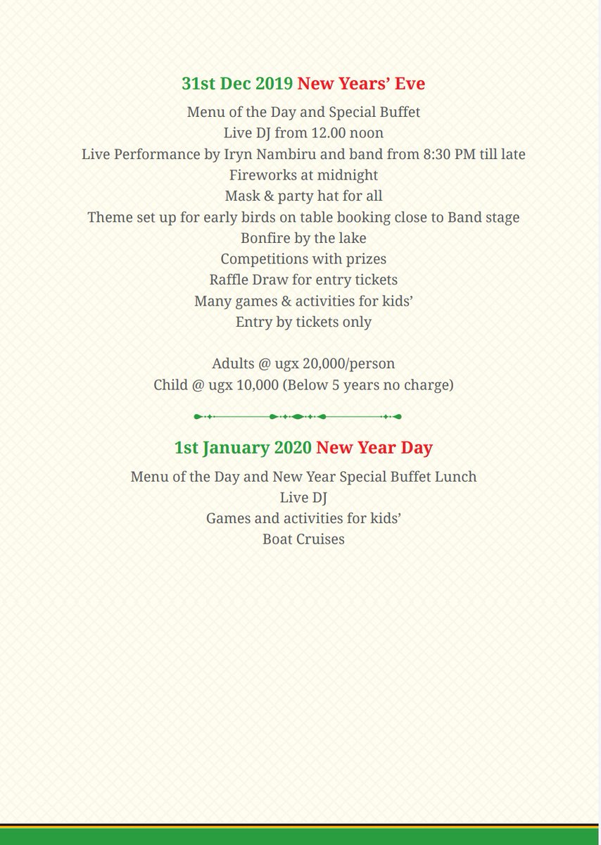 The time has come to bid farewell to 2019, usher in 2020 with lots of fun and joy, &amp; with so many beautiful activities planned for you during the festivities!
Please do not hesitate to call or write to us for any inquiries 😍

#festivities🌲
#holidayplot
#jinjasailingclub