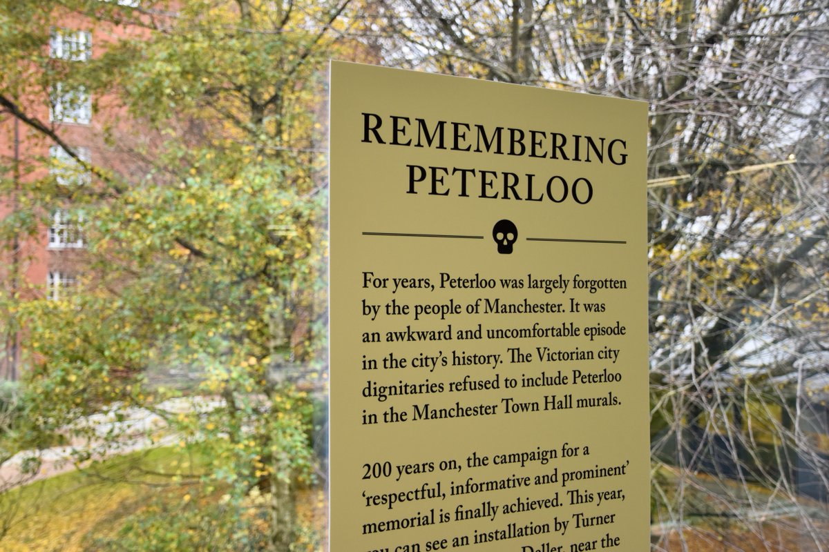 UoMCreativeMCR's tweet photo. Discover the story of a watershed moment in #Manchester's history, right here on campus! Recently transported from @TheJohnRylands, this brilliant #Peterloo exhibition is now displaying in the Glass Corridor of Sam Alex. @UoMSALC @UoMHistory @OfficialUoM #Peterloo2019 https://t.co/vH0PfuvVMJ