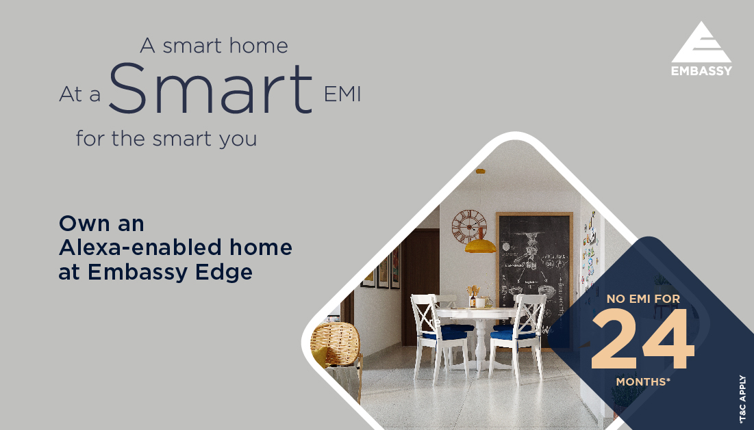springs_embassy's tweet photo. Here’s an offer you cannot let go. Own India’s first Alexa-enabled home-Embassy Edge by paying 15% now and rest after 24 months. So what are you waiting for?
#EmbassyResidential #EmbassySprings #realestate #homes #properties #offer #paymentoffer #scheme #discounts #Unbelievable https://t.co/tf8ivu3xKa