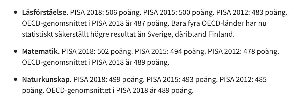2011 års stora utbildningsreformer ger nu effekt. Resultaten ökar igen i svensk skola. Tidigare betyg, ny betygsskala, nationella prov i trean, ny läroplan och lärarlegitimation. Utskällt då. Resultat nu.