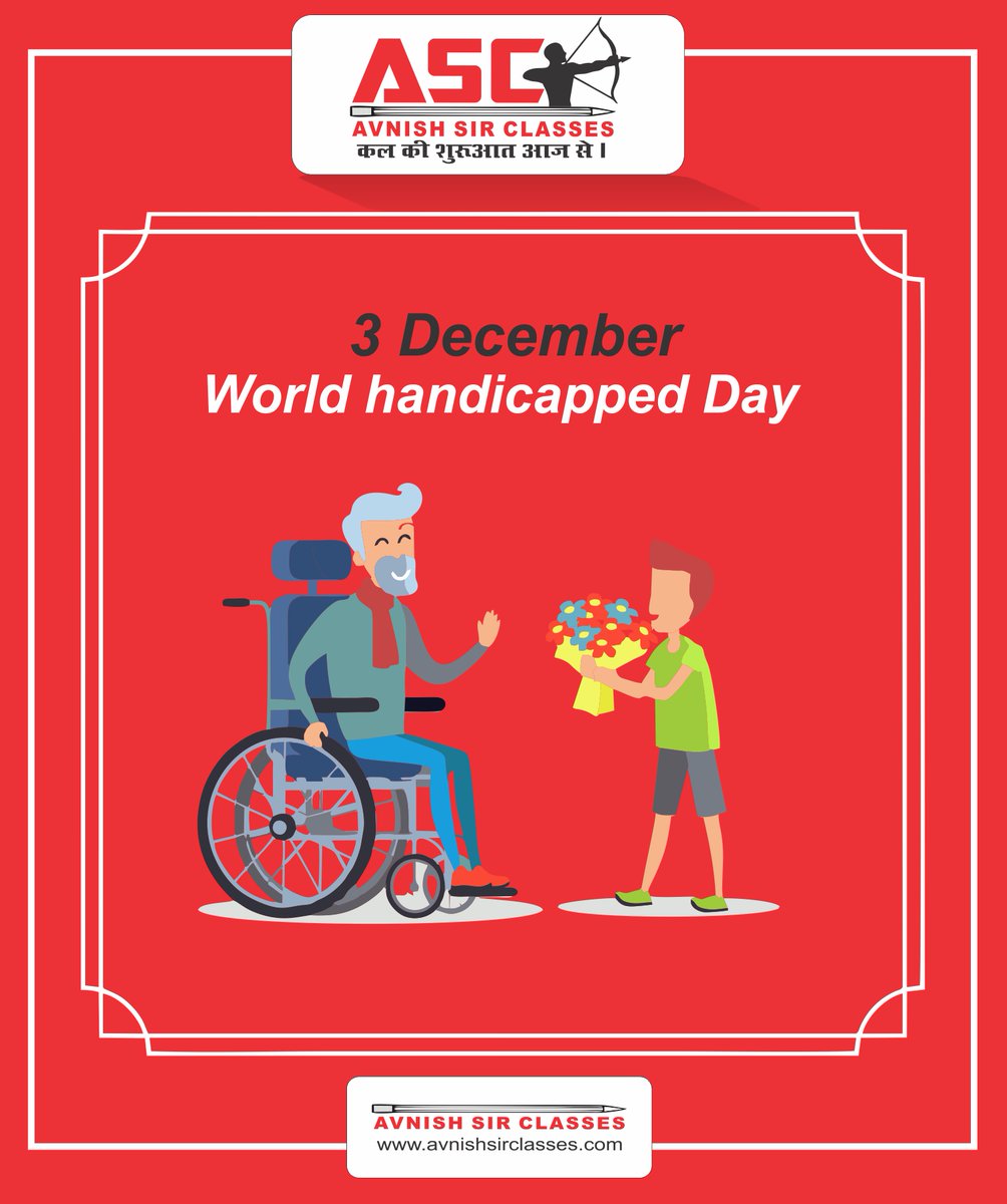 AvnishMishraASC's tweet photo. World Handicapped Day
#WorldHandicappedDay
#asc #avnishsirclasses #avnishmishra https://t.co/zTQkzhxqDn