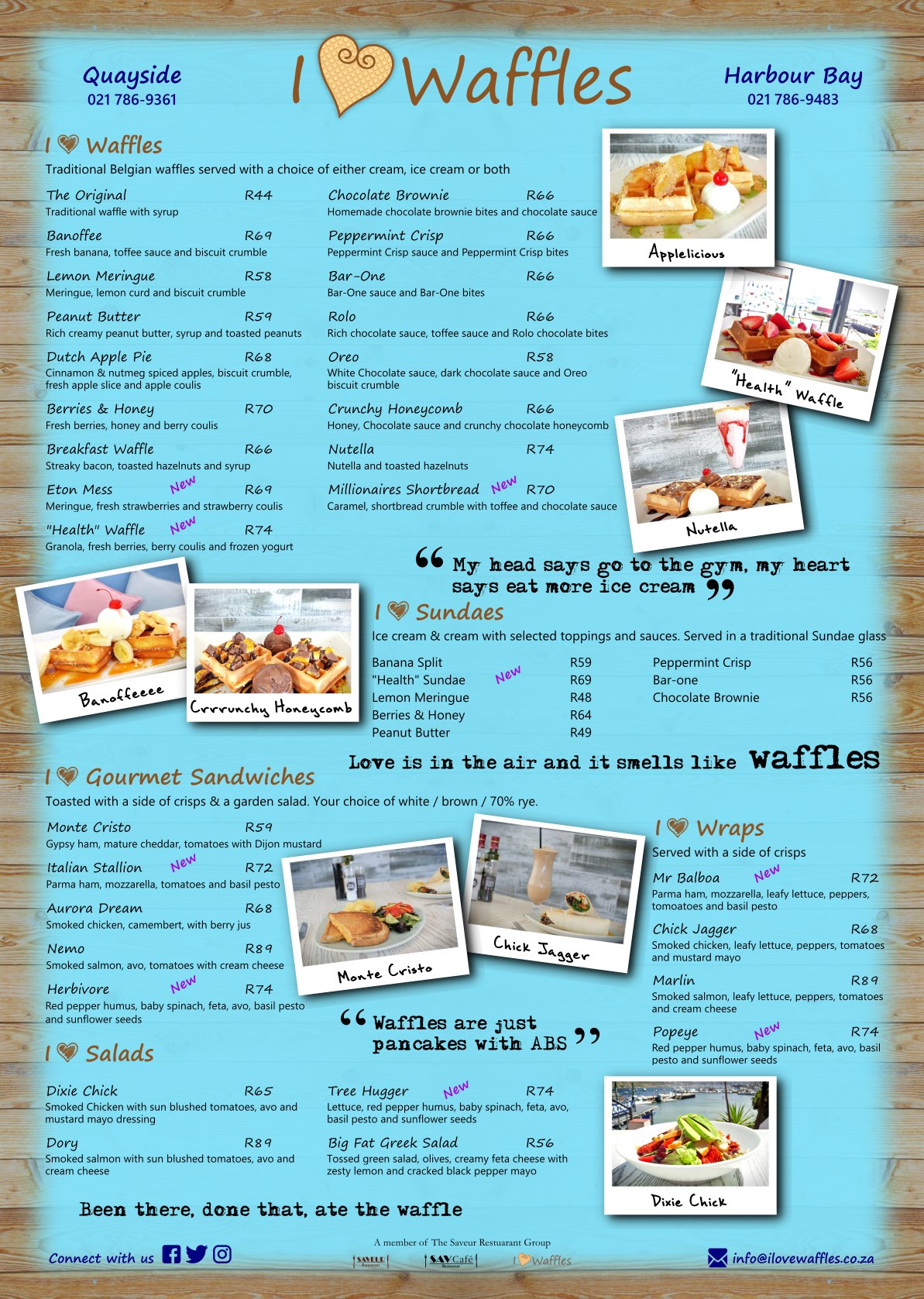 ILoveWafflesSA on Twitter "Woop Wopp! New Menu launch at I Love