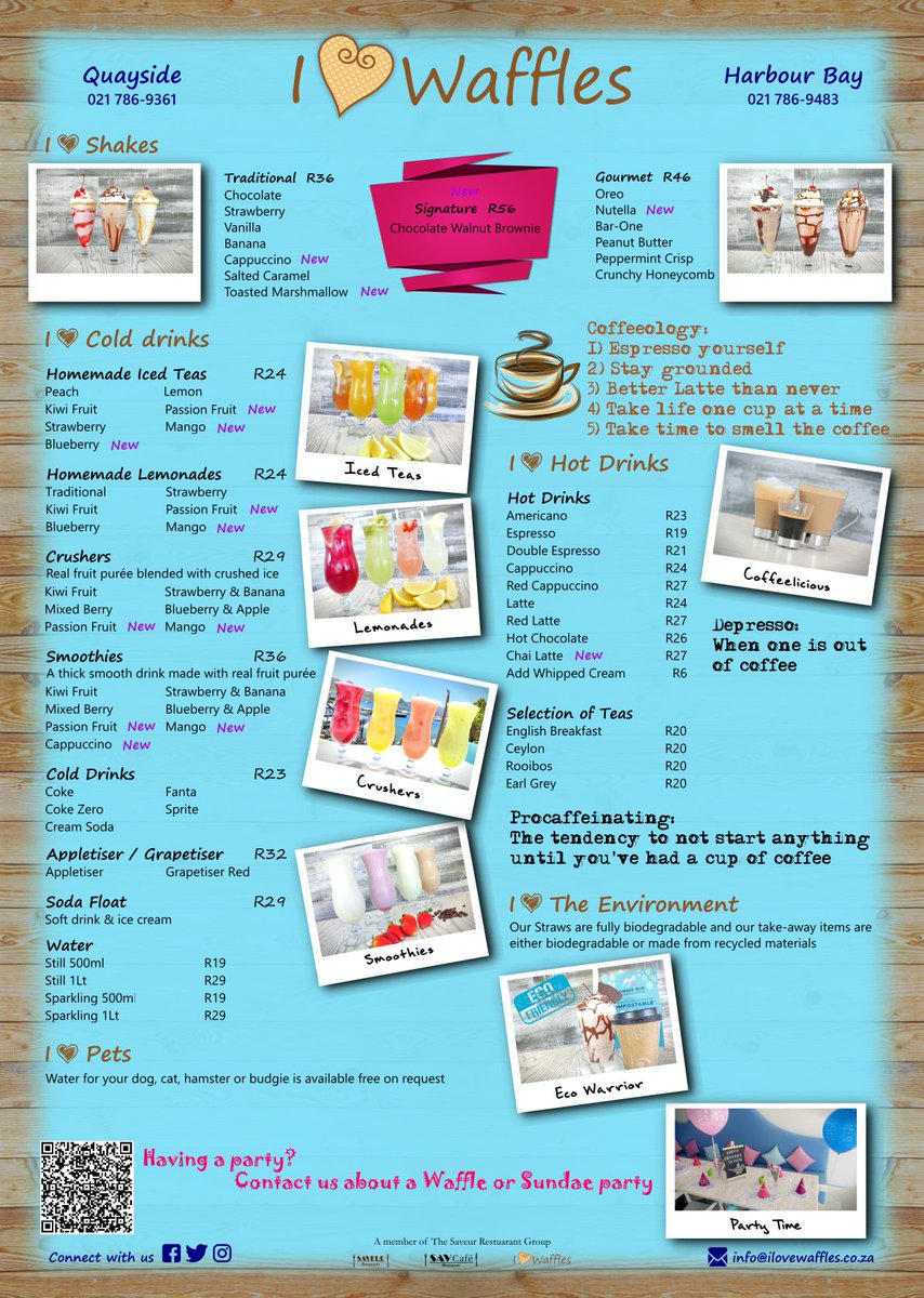 ILoveWafflesSA on Twitter "Woop Wopp! New Menu launch at I Love