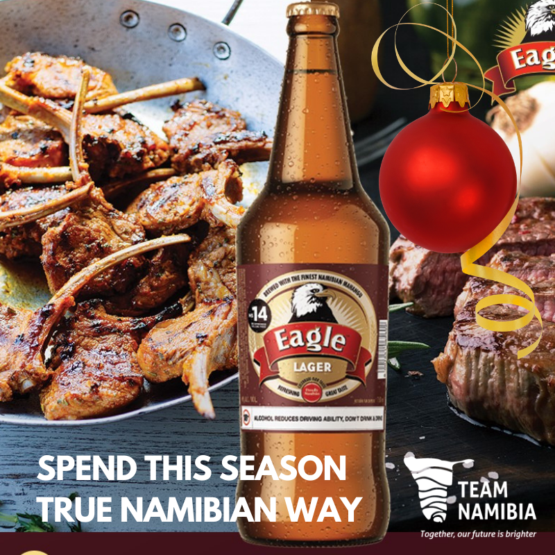 TeamNamibia's tweet photo. Tell us your favorite moment with #EagleLagerNamibia beer.
Enter https://t.co/yZmxQTlrYO Team Namibia Support Local This Festive 2019.
Terms and Conditions apply. All prizes are courtesy of different #TeamNamibiaMembers. https://t.co/JvwjZMckMo