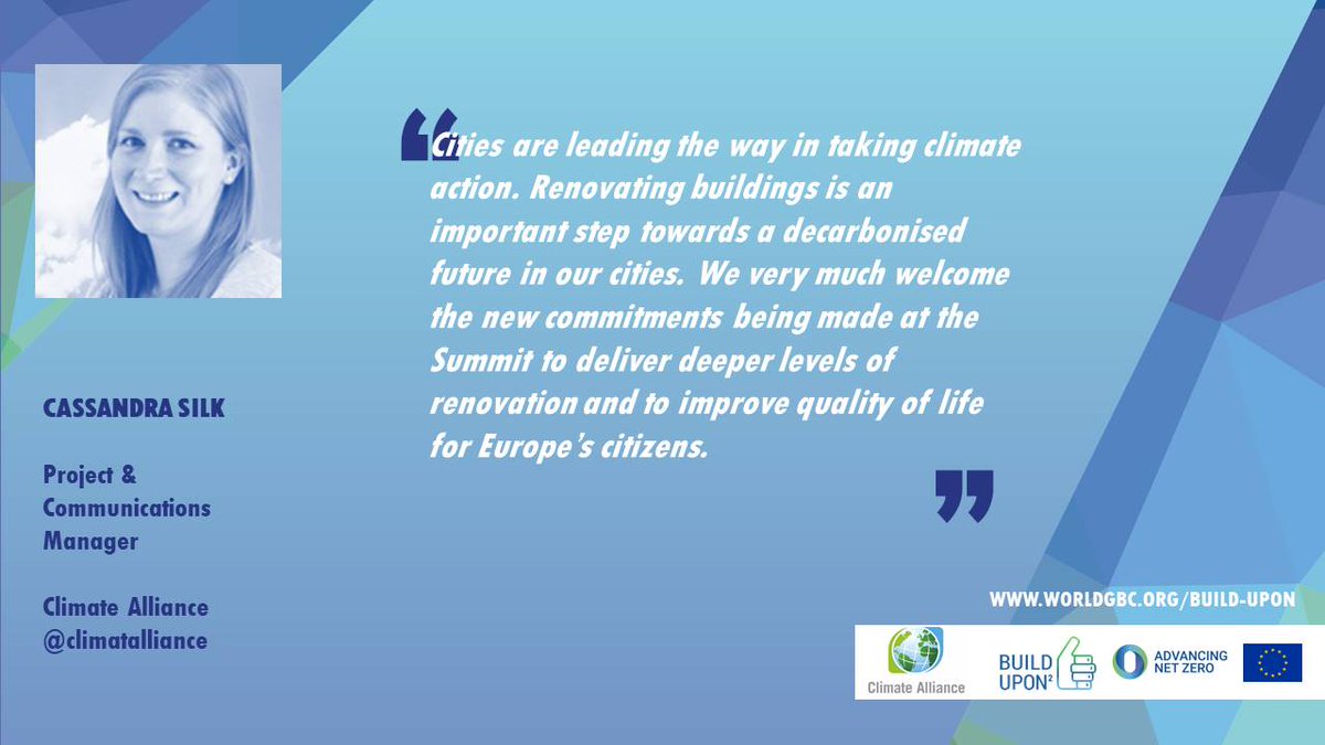 ClimatAlliance's tweet photo. As #BuildUpon leaders' summit gets underway in Brussels, we're helping to show how cities are leading the way on building renovation and making the links to @eumayors action plans https://t.co/JaRhNj2CfW