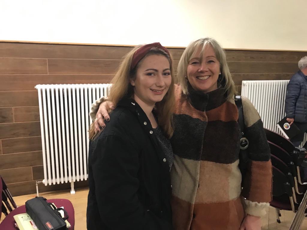 EnniscorthyC's tweet photo. Teachers make a difference.... Our very own Serena Casey, (currently studying Music and Business in #NUIMaynooth)with Ms. Aideen Dwyer (#StAidansPS) and Ms. Kelly (EVC)both of whom encouraged Serena to play the flute. #musicgeneration https://t.co/qy1Bhaf37U