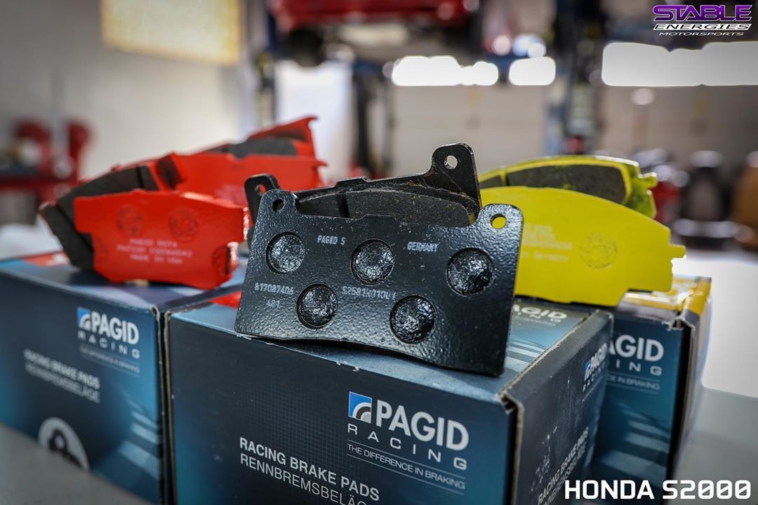 Shiny, new Pagid pads ready to be fitted on a customer's Honda S2000 by Stable Energies Motorsports.

instagram.com/p/B4dnzaenHoL/