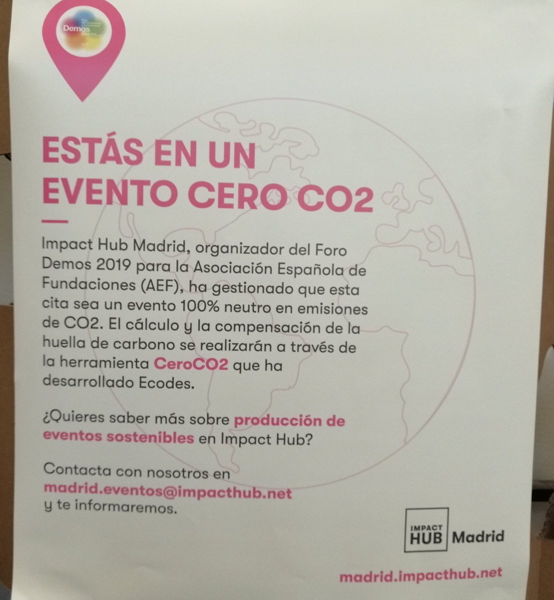 ecodes's tweet image. En #Demos2019 actuamos #PorElClima👉 Evento neutro en emisiones de CO2 a través de @CeroCO2org #ODS13 #COP25