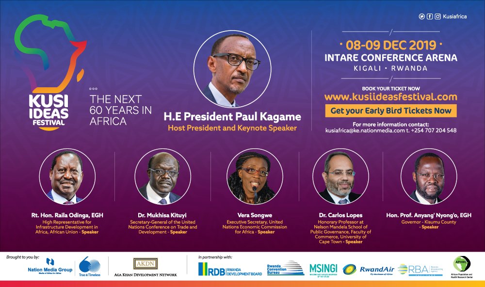 TheCitizenTz's tweet photo. More than 800 participants, including several African heads of state, innovators, captains of industry and entrepreneurs from around the world are expected to attend the #KusiIdeasFestival that is scheduled to take place in #Kigali, #Rwanda on 8th and 9th December 2019. #Next60 https://t.co/apdfY5F1ea