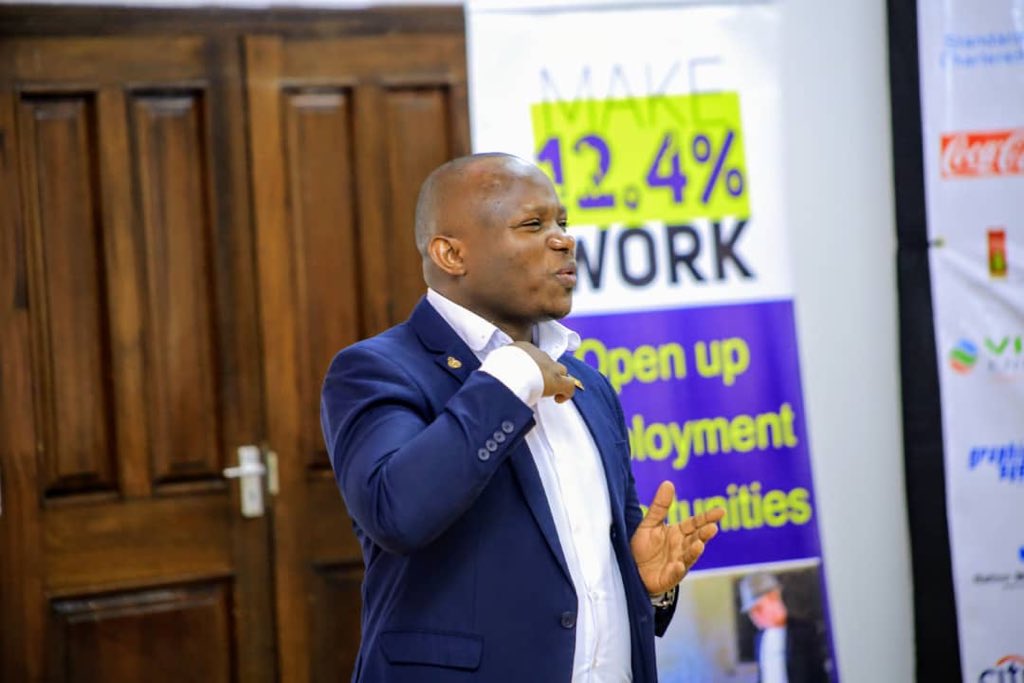 LftWUG's tweet photo. #UBDN Launch: Ambrose murangira from Light For The World Uganda highlighted the challenges PWDs face when it comes to seeking for jobs and went ahead to give a brief explanation of how organizations or companies can practice inclusive interviewing. #WeCanWorkUG #IDD2019 https://t.co/NEZbL0knZI