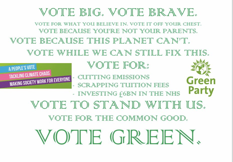 newsteadgreen's tweet photo. Vote Newstead Green! #GreenParty https://t.co/Klt5bVHRAO