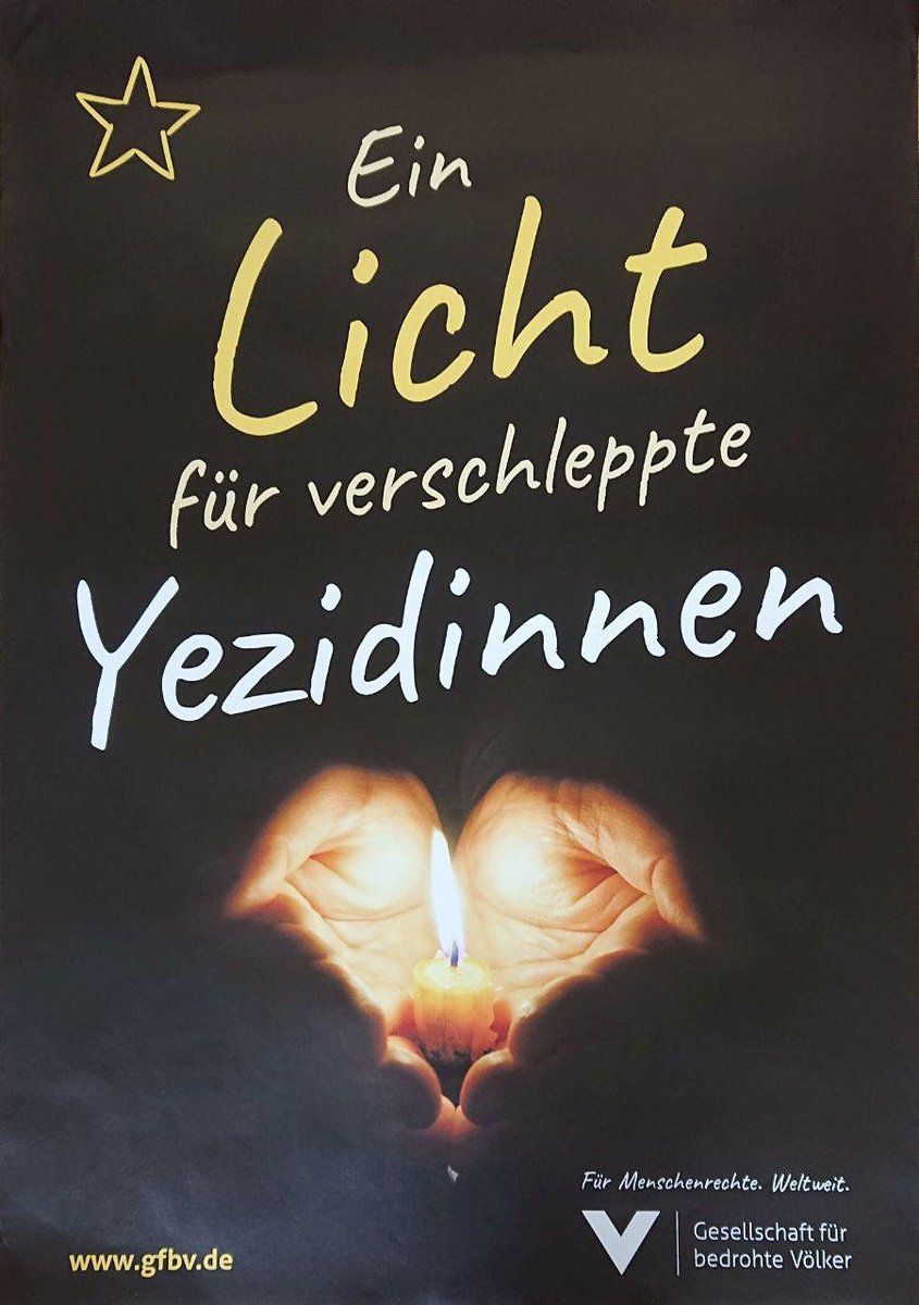 FAU_Dresden's tweet photo. Heute, am 3.12. findet von 16 – 19 Uhr auf der Prager Straße, schräg gegenüber Karstadt, eine Lichtermahnwache für die immer noch verschollenen 3.000 yezidische Frauen statt (organisiert von der Gesellschaft für bedrohte Völker und kurdischen Jugend).
#dd0312 #riseup4rojava https://t.co/2qgVDIs4Fb