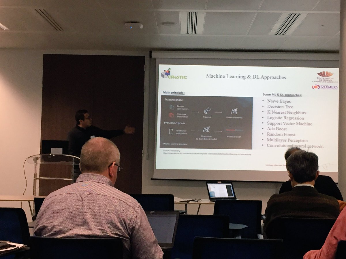 Aminech2014's tweet photo. Présentation de nos recherches  @fnolot @oflauzac @universitereims @HPCromeo #crestic à la conf internationale de Machine Learning on Networking. #MLN2019 https://t.co/3fBmVqTUAI