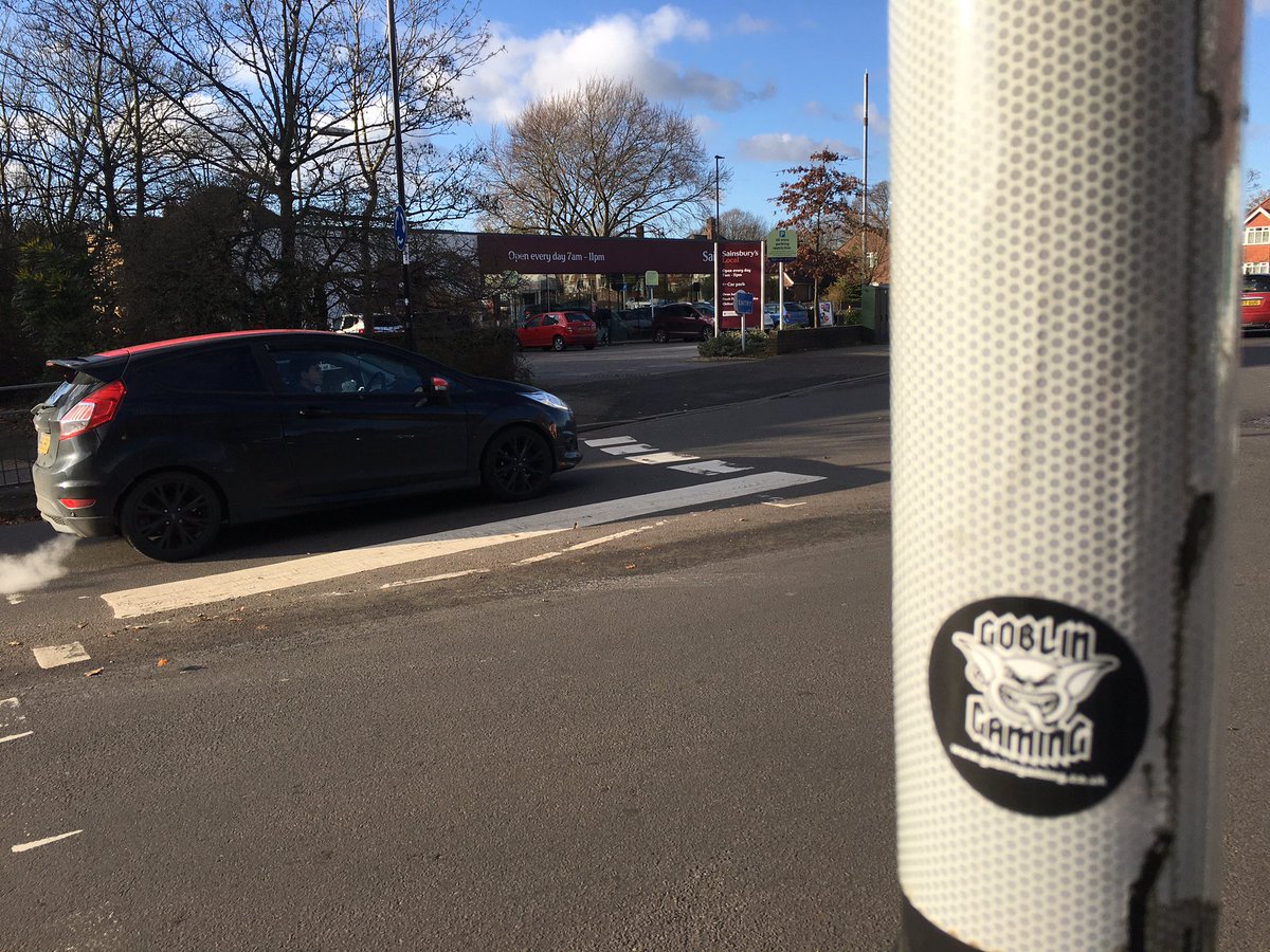 Skar_loc's tweet photo. Well, @GoblinGamingUK, I got your sticker up by the zebra crossing at Sainsbury's! I'm sure you'll get a thousand new customers from this! #goblingaming https://t.co/6hmkOgdvb6