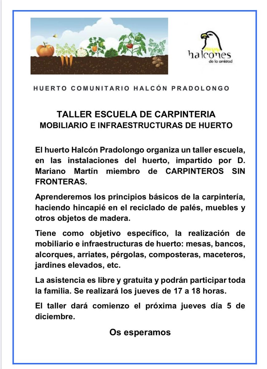 halconesamistad's tweet photo. Os esperamos @jmd_usera @halconesamistad @CDAlzola @CepaOrcasitas @poblado_verde @pobladorcasitas @PerfectoSnchez https://t.co/rqhWkUjcol