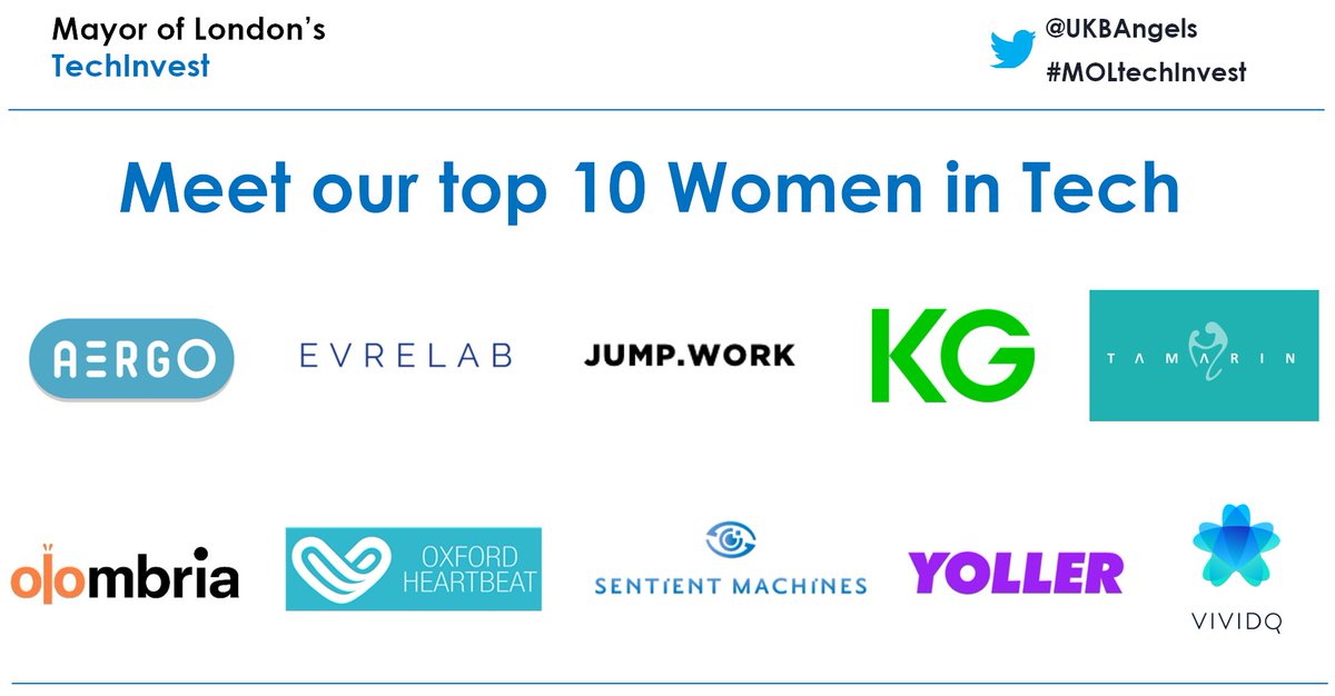1 day til <a href="/MayorofLondon/">Mayor of London, Sadiq Khan</a> TechInvest! We're heading to <a href="/DigiCatapult/">Digital Catapult</a> to hear from 10 innovating #WomenInTech!

Presenters: <a href="/helloaergo/">Aergo Health</a> <a href="/EVRELAB/">EVRELAB</a> <a href="/jumpworkuk/">Jump</a>    
<a href="/kg_protech/">KG</a> <a href="/myTamarinChats/">myTamarin</a> <a href="/flypollination/">Olombria</a> <a href="/OxfordHeartbeat/">Oxford Heartbeat 🇺🇦</a> <a href="/sentient_tech/">Sentient Machines</a> <a href="/vividqltd/">VividQ</a> @Yollerup

techinvest.london