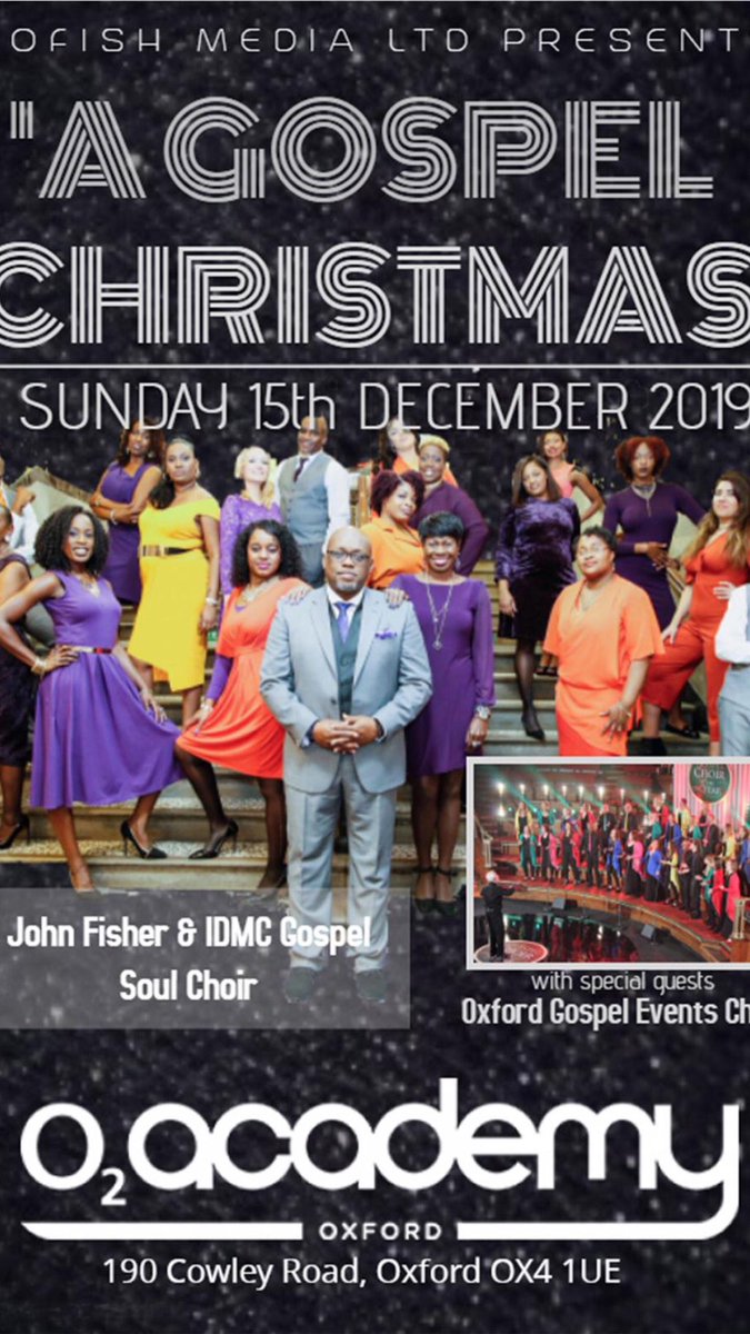 idmcgospeluk's tweet photo. Can you believe it’s only 13 days away until go to @O2AcademyOxford for A Gospel Christmas. 125 Tickets are available on eventbrite and more via O2 Oxford website. Don’t wait, get your tickets today. Support by @OxfordGospel 
https://t.co/8XBKc3l9ss #idmc25tyt #oxford #uktour https://t.co/9lZ5oTFFZY