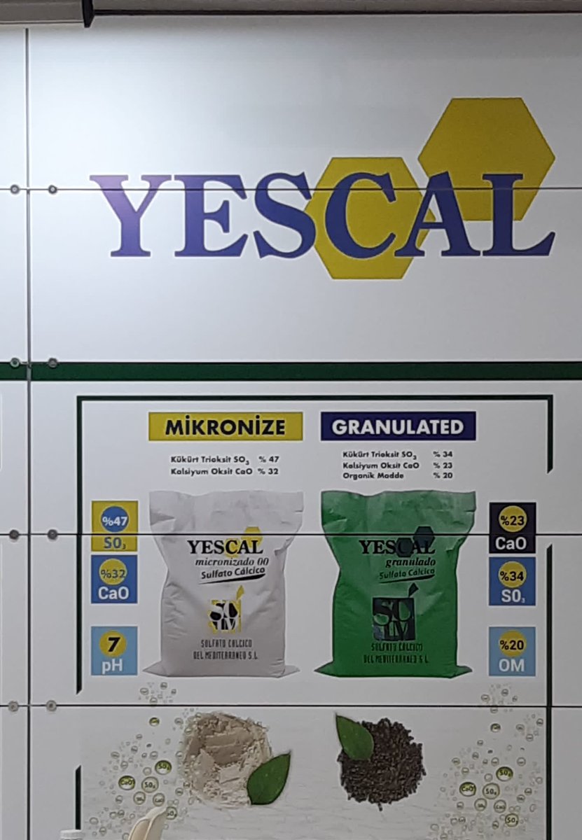 SCalcico's tweet photo. La semana pasada #YESCAL presentó en la Feria Agrícola Gowtech Euroasia Antalya de Turkia https://t.co/DknD8713GP , nuestro producto #YESCAL micronizado y granulado 80-20, con nuestro director de comercio internacional y con nuestro distribuidor en Turkia #unittar https://t.co/GiPxhORjLr