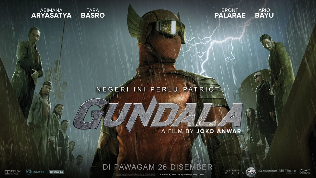 zhafvlog's tweet image. NEGERI INI PERLU PATRIOT!

Kepada penggemar karya @jokoanwar &amp;amp; peminat setia @bront_palarae , filem superhero Indonesia iaitu GUNDALA bakal ditayangkan di Malaysia 26hb Disember 2019 ini!

Nantikan perkembangan terbaru mengenai filem ini di media sosial @zhafvlog &amp;amp; @purestpixels