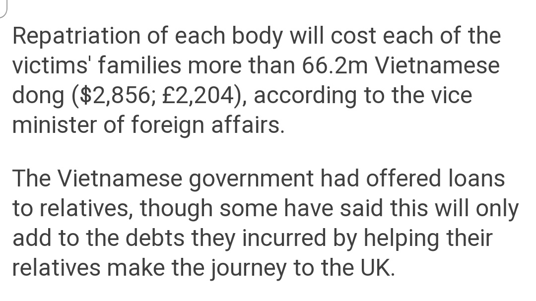 Vietnamese families send bill (£2204) by #Raab and Tory govt for repatriation of the dead bodies 
Something to remember when you vote #GeneralElection2019 #DontVoteTory #cardiffnorth #TimeForChange
#RealChange
#voteindependent
#voterichardjones