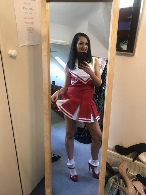 1 pic. Playing dress up @OnlyAllSites #costumes #cheerleaders #bts #tease #models https://t.co/bECa1