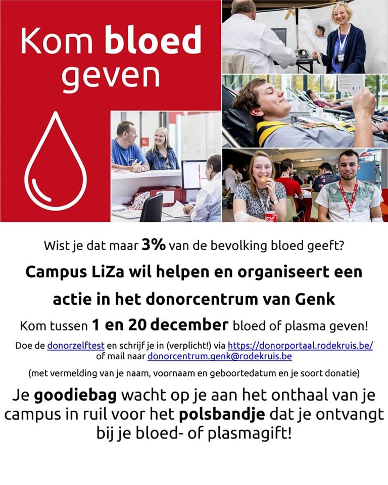 HBOGenk's tweet photo. Red het leven van iemand anders! Gewoon door bloed, plasma of bloedplaatjes te geven.
Studenten en docenten van #hboverpleegkundegenk en #ucll 🏥😉 maken jullie tijd?
Post zeker hier onder een foto met je/jullie goodiebag 👍 💗
#rodekruisvlaanderen #campusliza #donorcentrumgenk https://t.co/78JLIRu6km