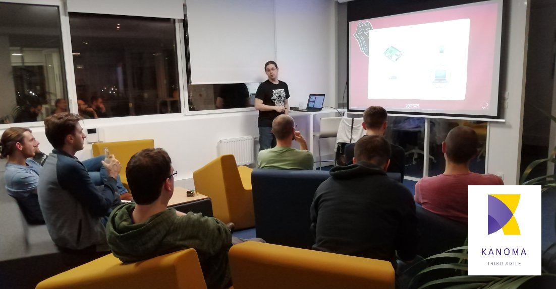 Il a bravé le froid❄, il a lutté pour trouver une place de parking 🅿, il a esquivé les maladies hivernales 👿pour venir présenter son talk aux kanomiens !
J'ai nommé <a href="/nicgiro/">Nicolas Giraud</a>  
"Comment j'ai fini par déployer à 2h du matin une application sur AW"
Merci NicO !