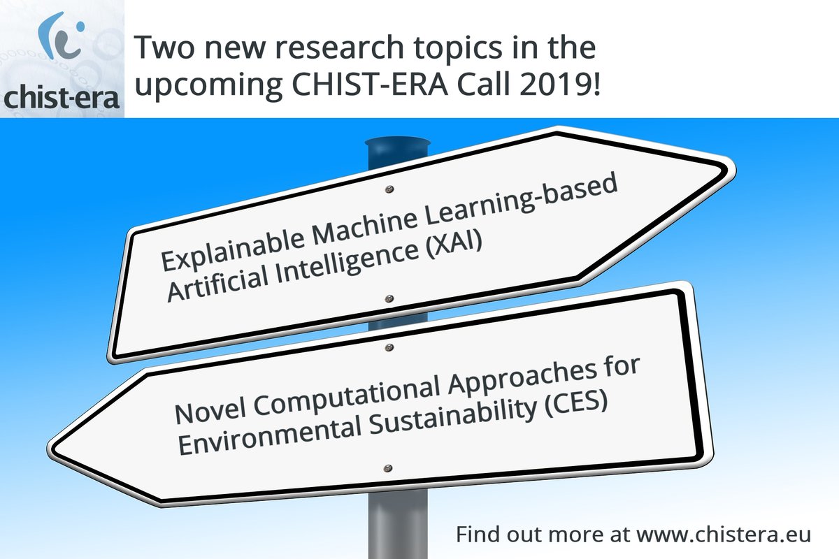 chistera_net's tweet photo. The CHIST-ERA Call 2019 announcement is now online! Please go to the following page https://t.co/8ejikMOmQi in order to have more information.
#ICT #FET #research #artificialintelligence #computationalapproaches #callforproposals #projects #H2020 https://t.co/xQwxUJAt8g