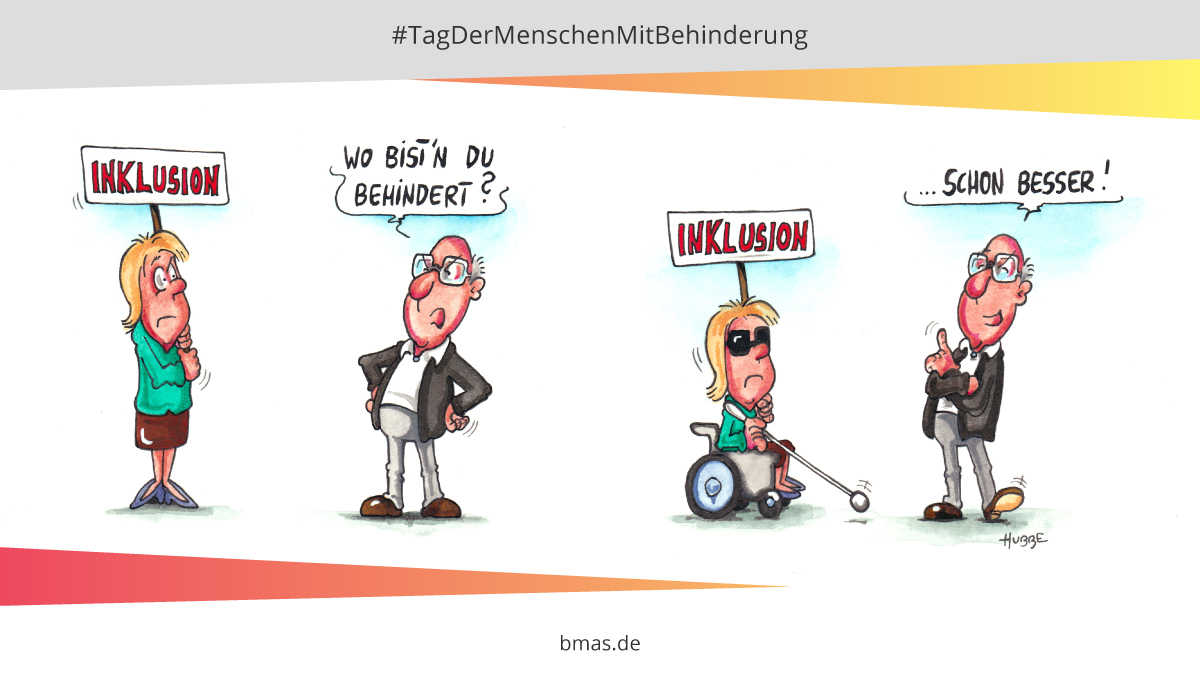 Nicht jede Behinderung kann auf den ersten Blick erkannt werden – manchmal auch nicht auf den zweiten. Umso wichtiger sind Inklusion und Barriere-Abbau auf allen Ebenen. 
👉Informieren Sie sich hier: einfach-teilhaben.de. #Inklusion #TagDerMenschenMitBehinderung