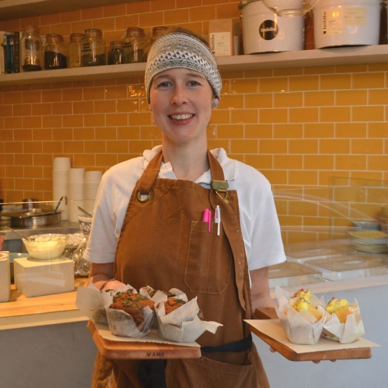 This is Rose, our pastry chef. She loves pastry as much as we love salads.

Everything we make is homemade using Irish butter. Same ethos, different product but equally as tasty...(in our opinion!!😉).
#tillerandgrain #Ecofriendly #MeetOurStaff
