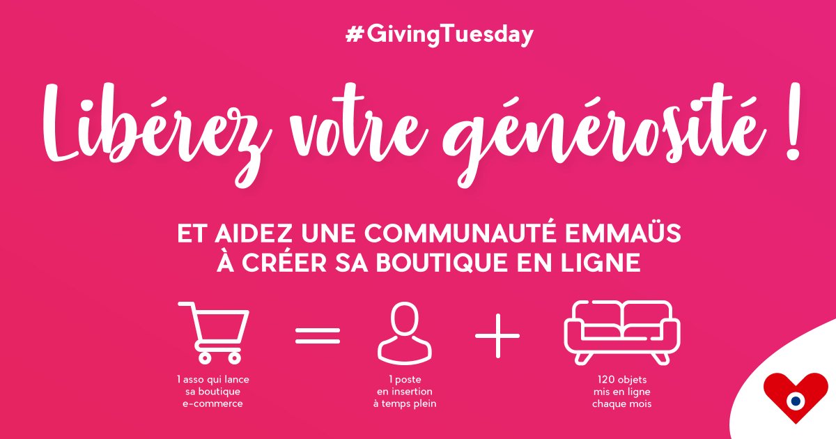 GregoireLievens's tweet photo. #GivingTuesday Aujourd’hui c’est la journée mondiale de la générosité et de la solidarité. L’occasion pour chacun de s’investir dans une cause qui lui tient à coeur ! 💪 Pour aider une communauté Emmaüs à créer sa boutique c’est par ici 👉https://t.co/cSS0dohEQ1 https://t.co/ys6PHeXG1a