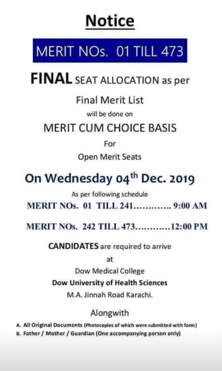 randomandmore_'s tweet photo. ATTENTION! Merit number 1 - 1000 on merit list for Medical Colleges in Karachi have been called up for interviews. 
#MedicalCollegeEntryTest #EntryTest #DowMedicalCollege #DUHS #JSMU #KMDC #MeritList #Interviews #NTS #TuesdayMotivation #MCAT #RandomAndMore #Karachi https://t.co/6yDLaCDiei