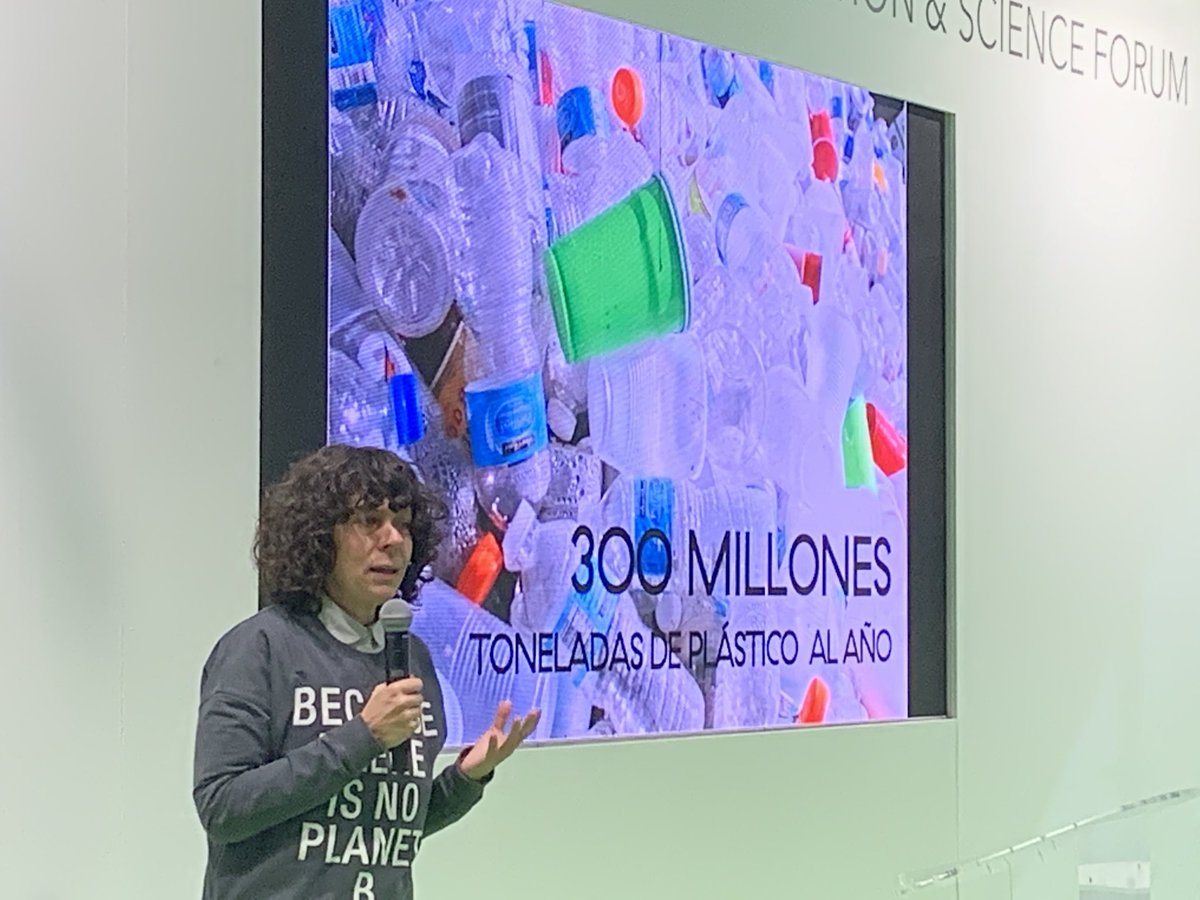 BCorpSpain's tweet photo. ⁦@ecoalf⁩ presenta en la #COP25 lo que ocurre cuando  innovación y sostenibilidad se unen y la moda se hace solución en el foro de innovación y Ciencia del ministerio de España hoy - estupendo ejemplo de #bcorp https://t.co/WMQKWYYg7C
