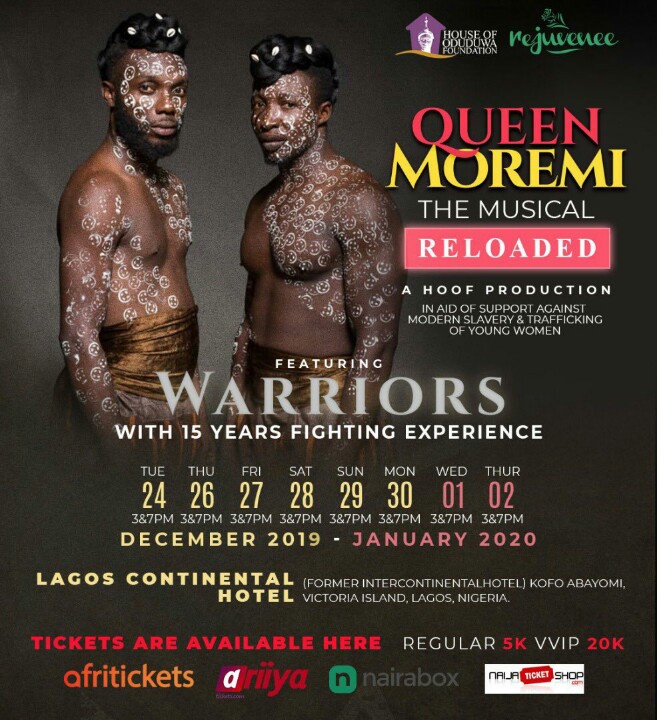 BmShootIt's tweet photo. The Epic #QueenMoremiTheMusical will lock Lagos down again this holiday. Book your tickets here >> https://t.co/udDZ9I6kM5 and come watch your favourite actors live on stage at the new Lagos Continental Hotel cc @qmaint https://t.co/qnTB8Eb2rn
